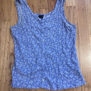 Indigo Floral Tank Top